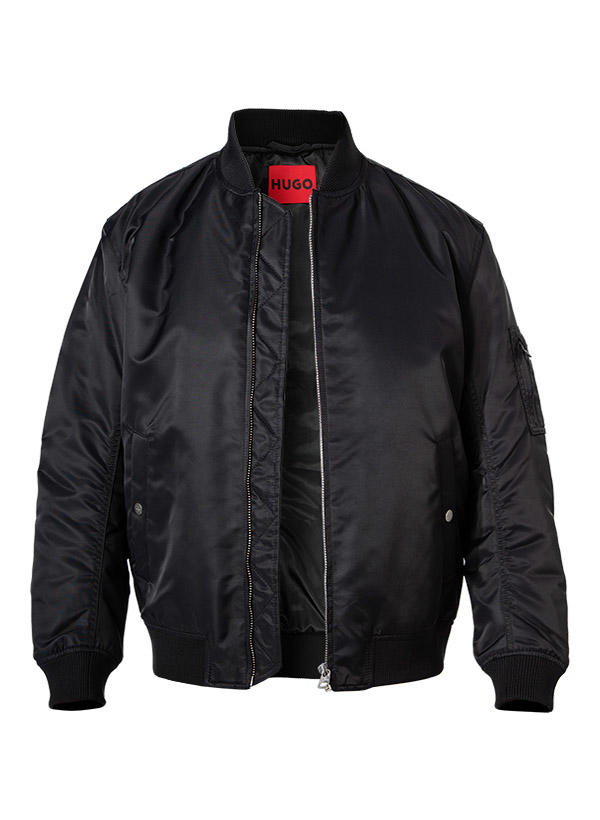 HUGO, Blouson, Mikrofaser wasserabweisend, schwarz