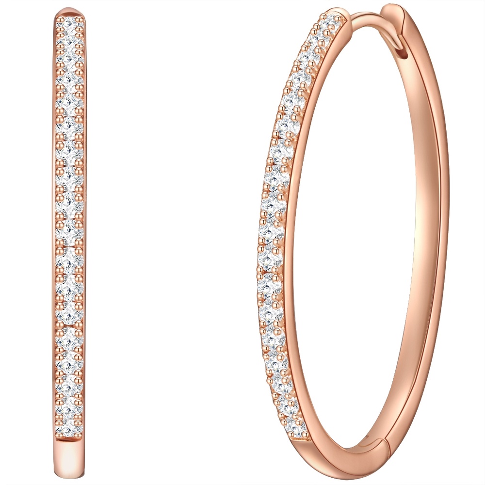 Glanzstücke München Créoles en argent Argent sterling Oxyde de zirconium (CZ) en Or rose Boucles d'oreilles