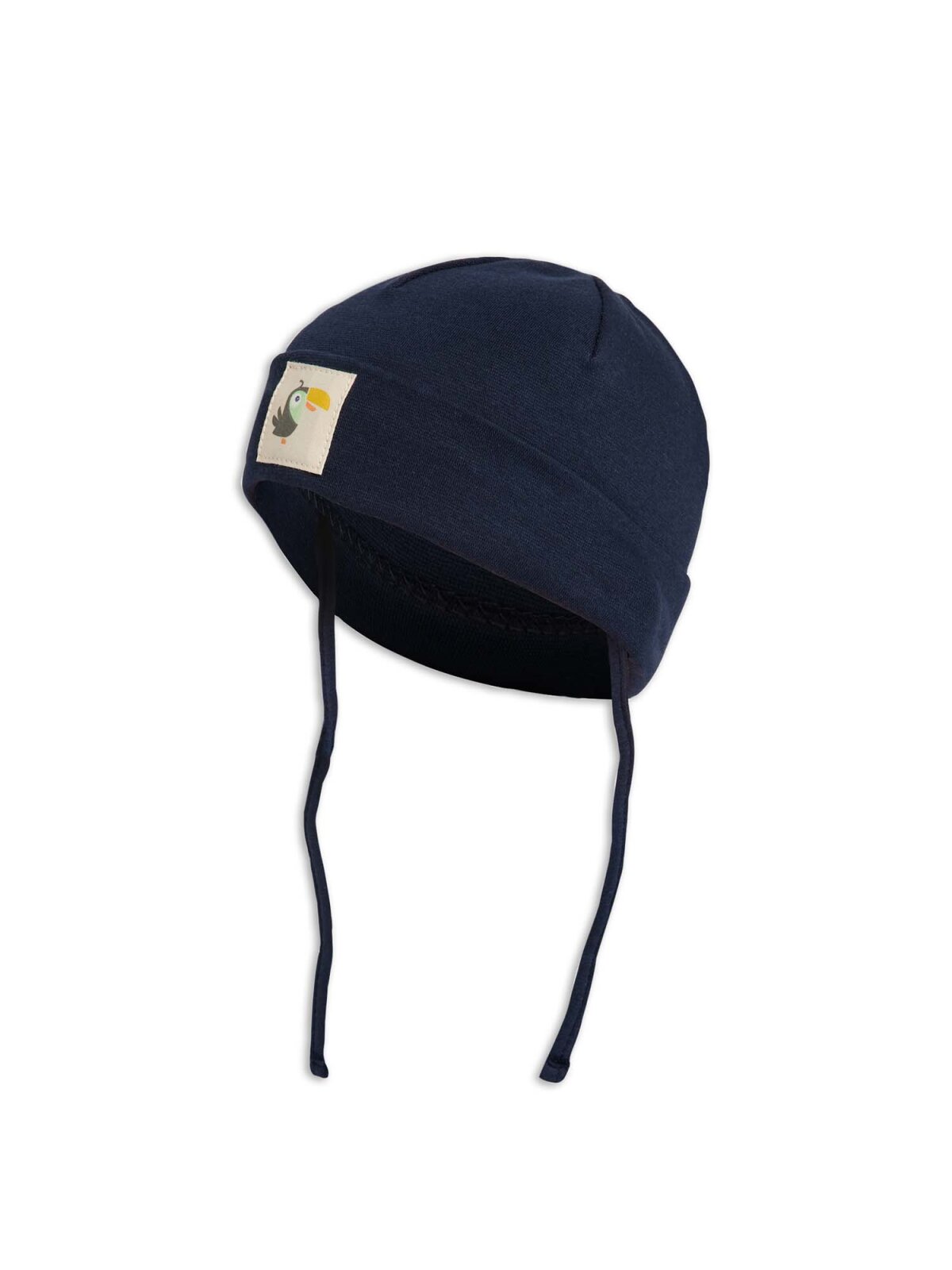 Erstlingsmütze mit Patch, marine, 39