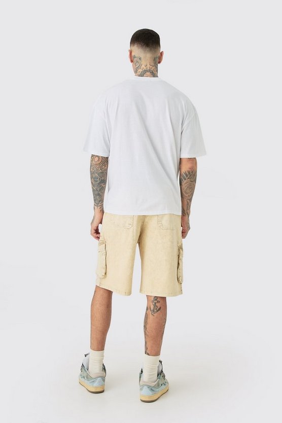 Tall weißes T-Shirt mit Homme Worldwide Print
