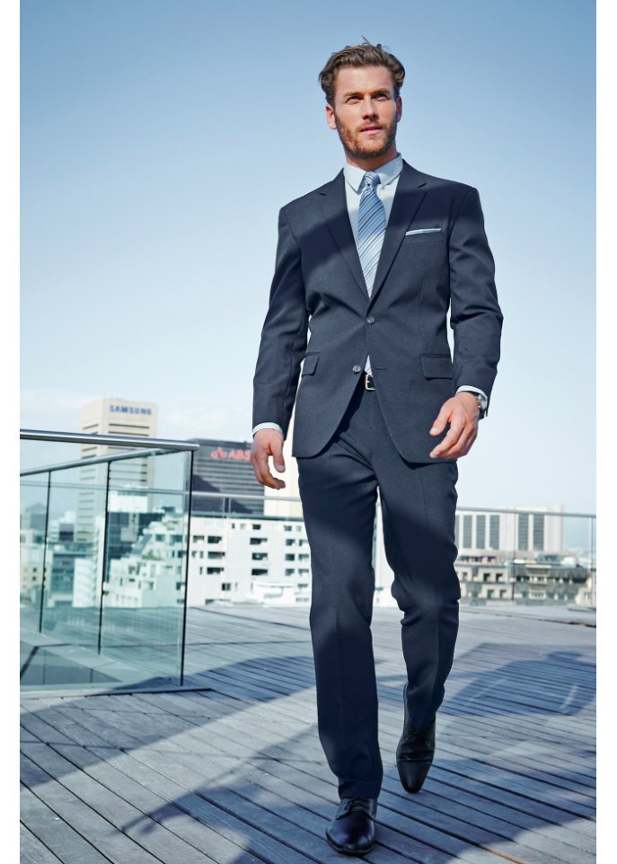 Anzug aus recyceltem Polyester (2-tlg. Set): Sakko und Hose