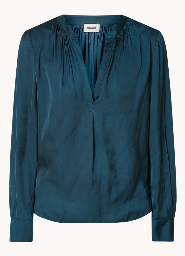 Zadig&Voltaire Tink satin tunic with pleat detail