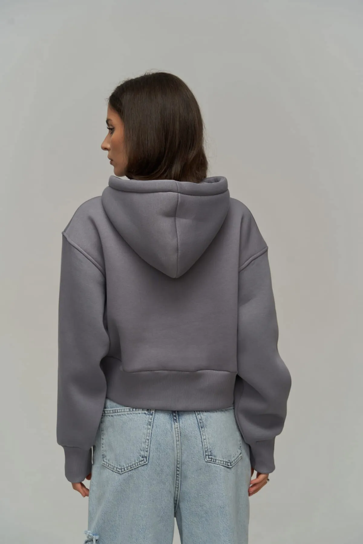 MAİ COLLECTİON  Kreatives Duman Crop Sweatshirt