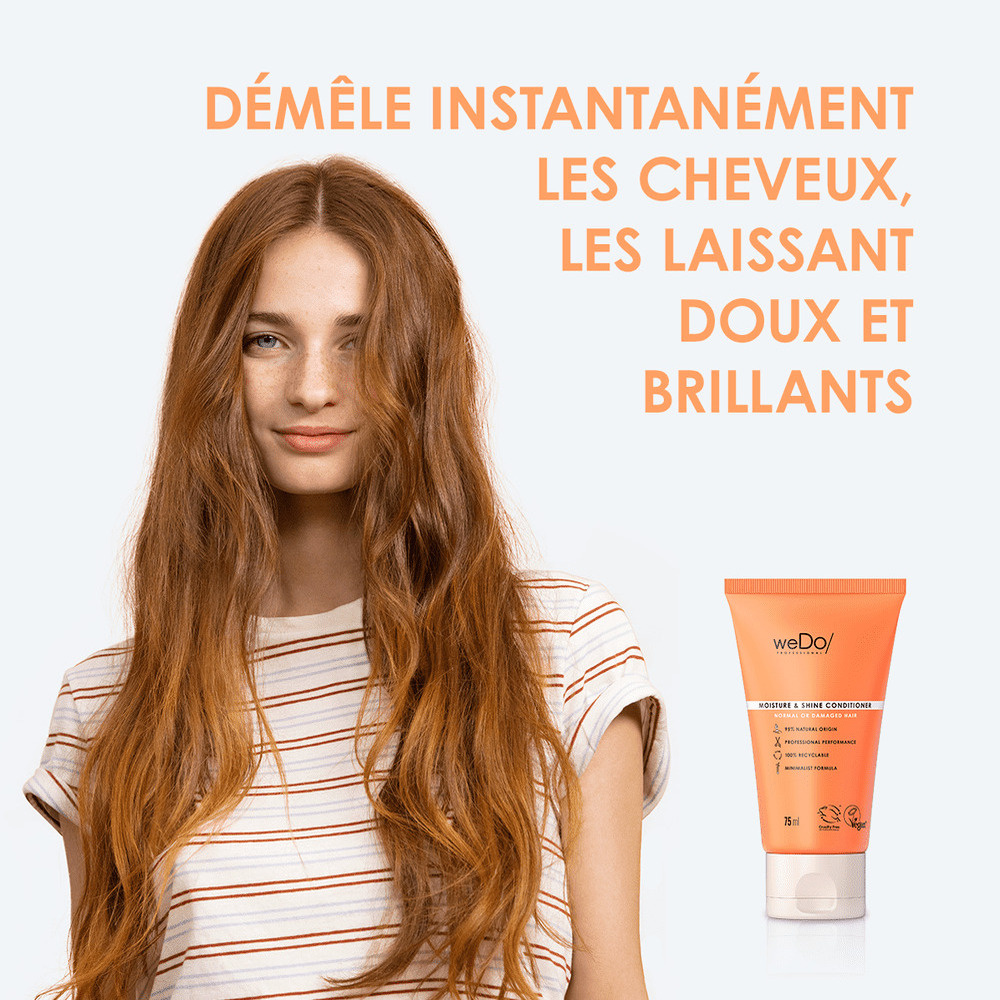 wedo Après-shampoing Vegan Hydratation et Brillance pour cheveux normaux et abîmés Après-shampooing vegan sans silicone sans colorants pour cheveux normaux abîmés