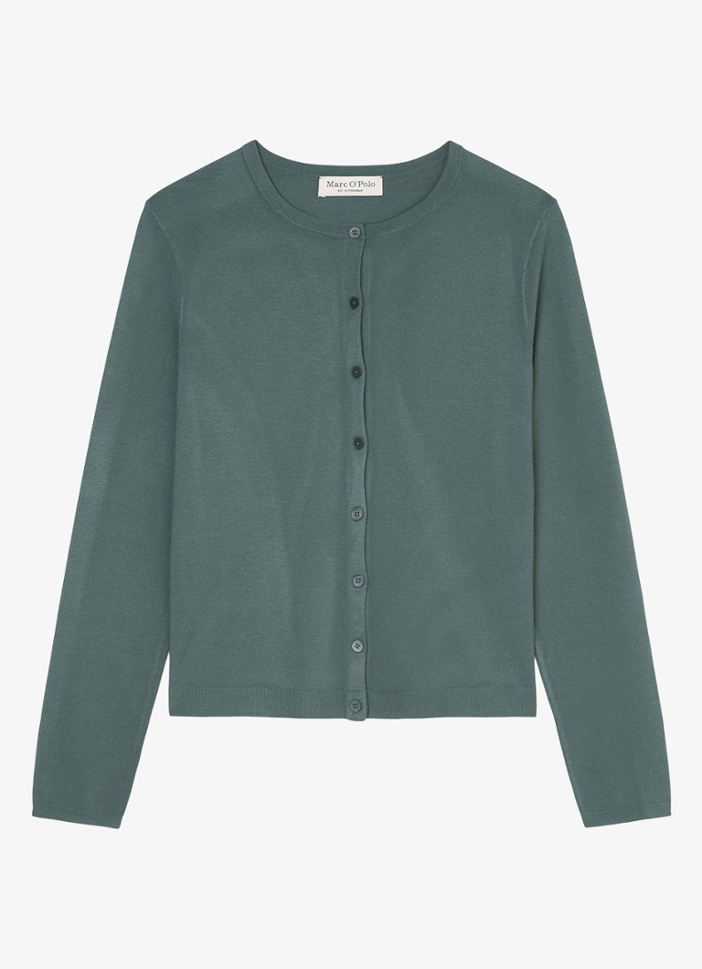 Cardigan Marc O'Polo cu guler rotund și tricotat fin