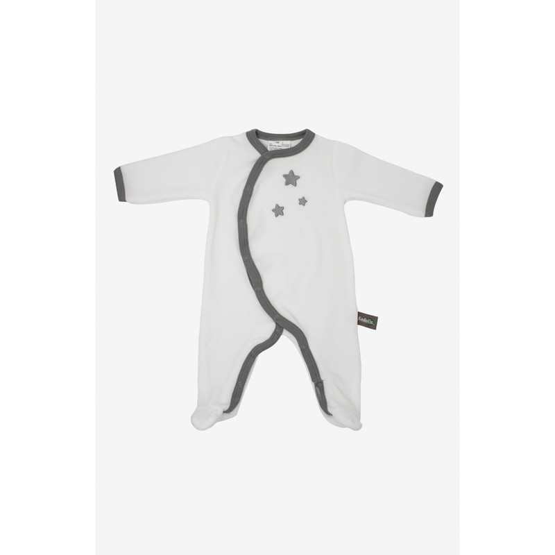 Pyjama bébé Coton Bio blanc motifs étoiles