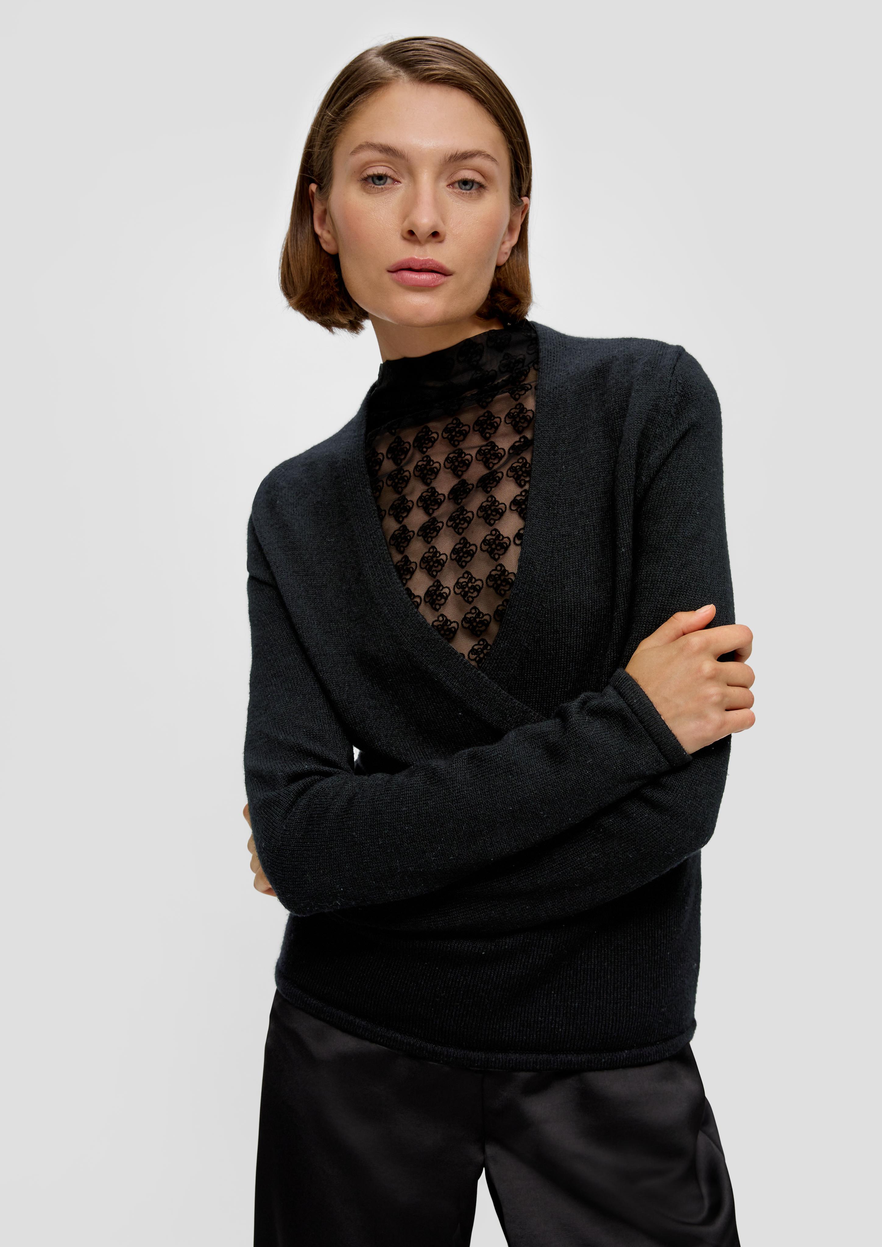 Strickpullover im Wickeldesign  2137684-9999