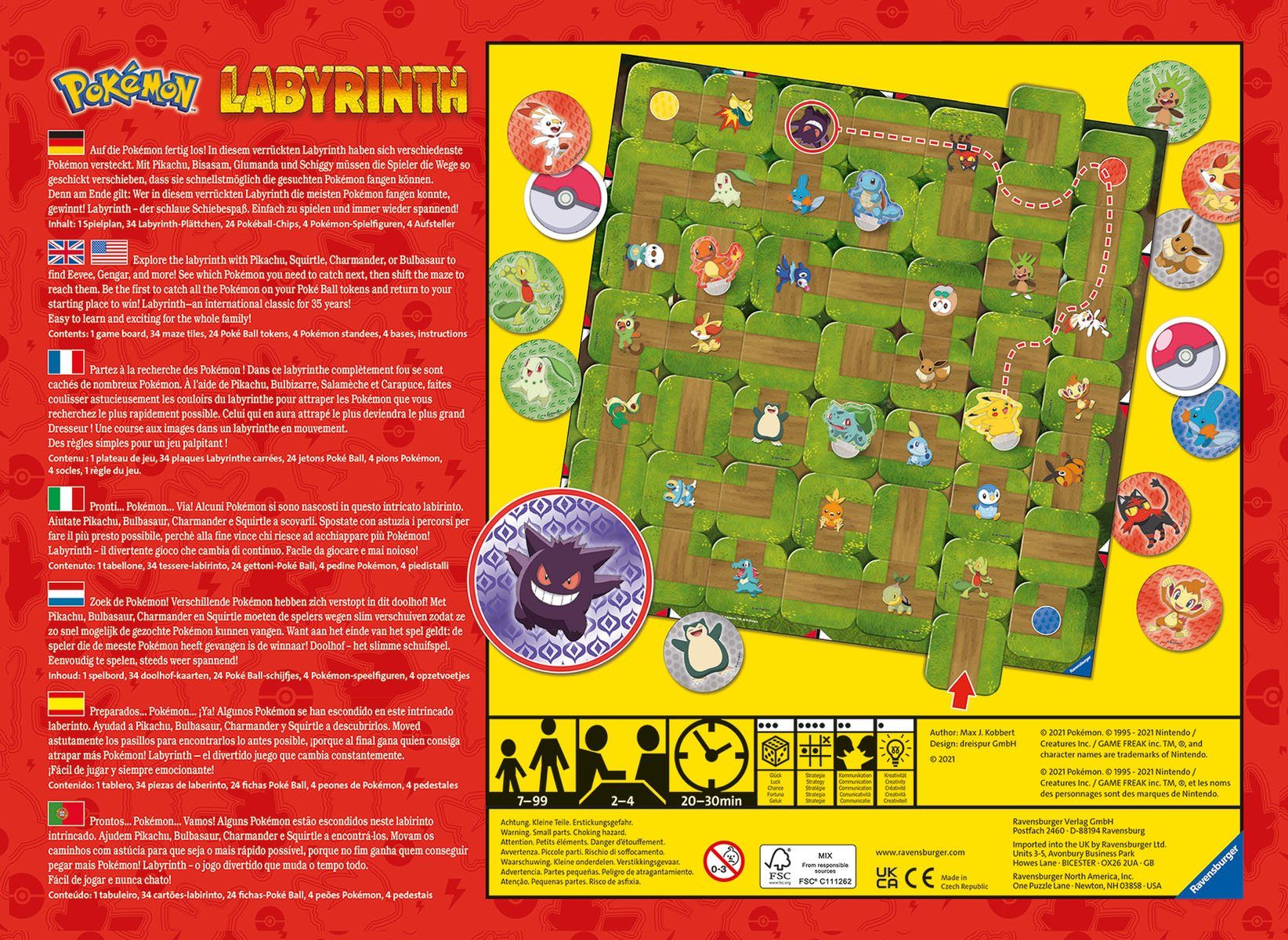 Ravensburger Spiel, Familienspiel Pokémon Labyrinth, FSC® - schützt Wald - weltweit; Made in Europe