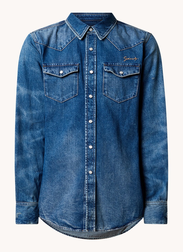 Givenchy Oversized denim overshirt with logo and chest pockets