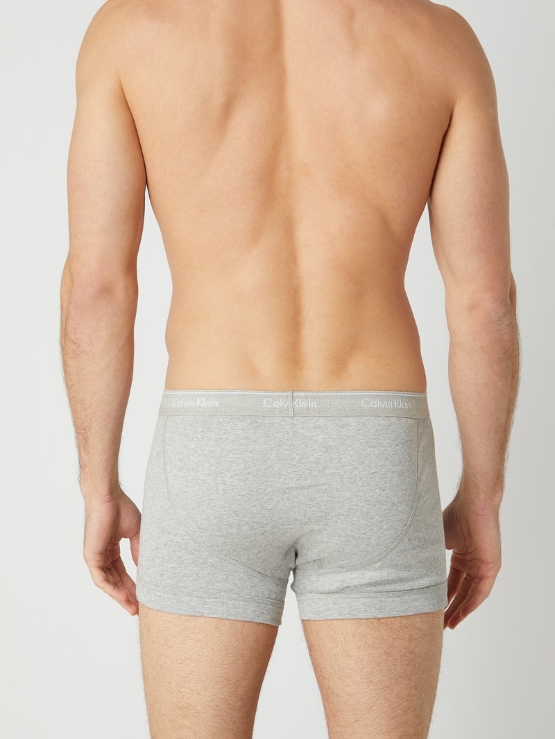 Classic Fit Trunks aus Baumwolle im 3er-Pack in mittelgrau meliert