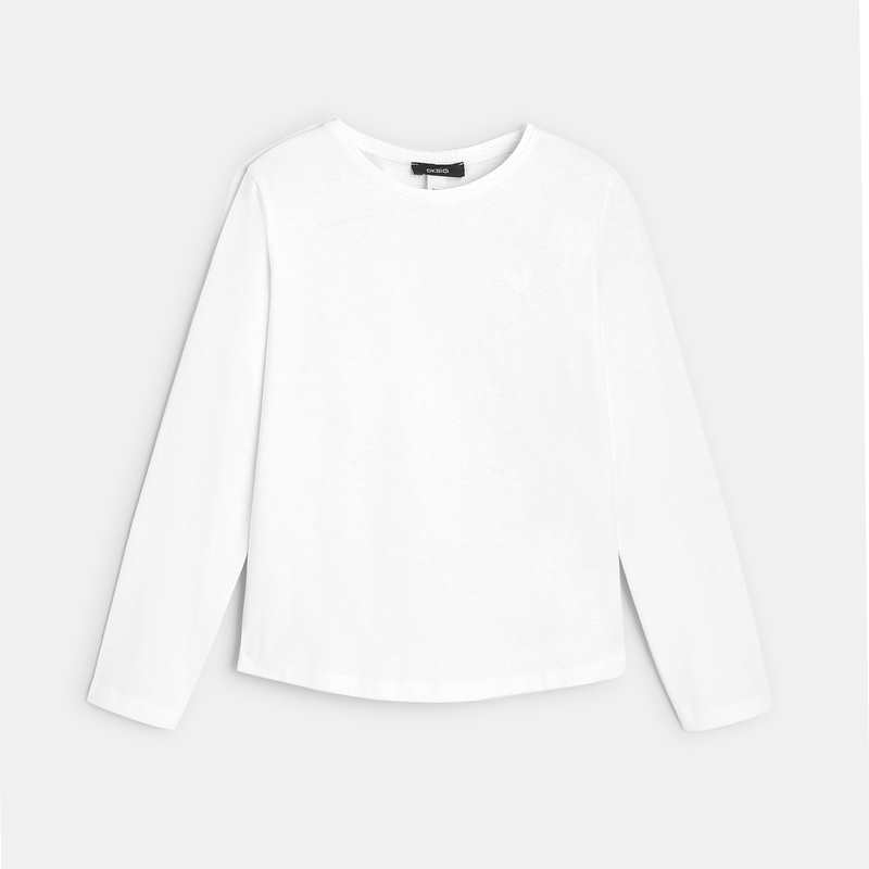 T-shirt basique motif cœur blanc fille