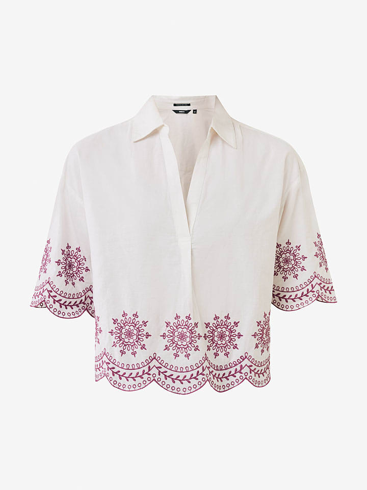 Mexx Bluse in Weiß/ Lila günstig kaufen