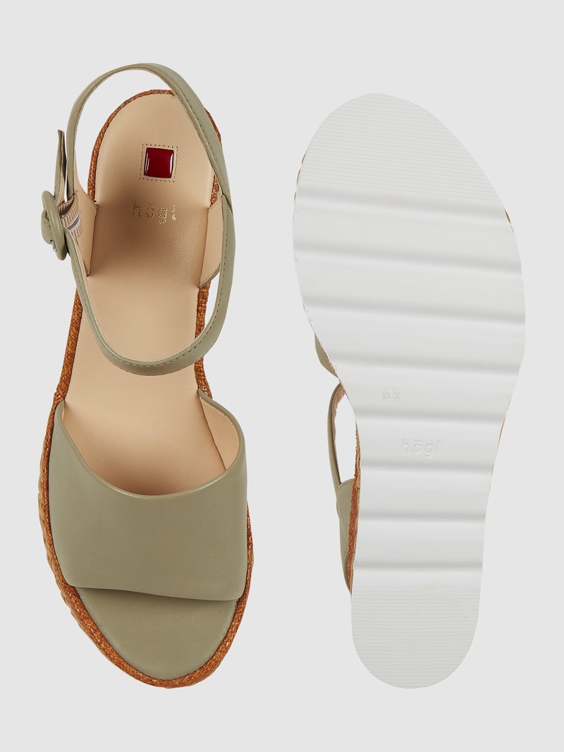Wedges aus Leder in lindgrün