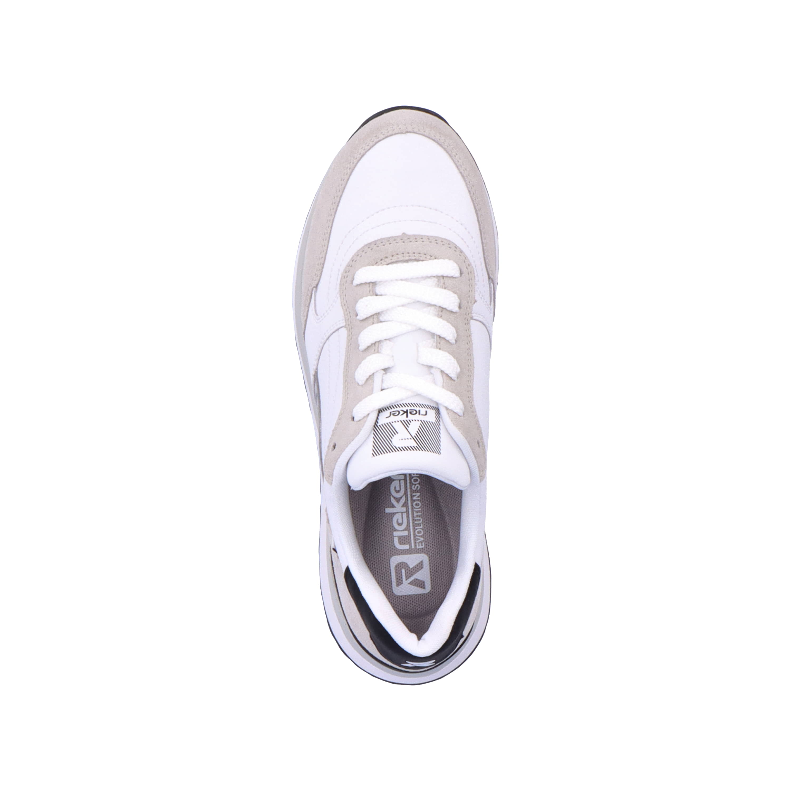 Rieker Damen Sneaker Low swan-white arctic-grey zebra
