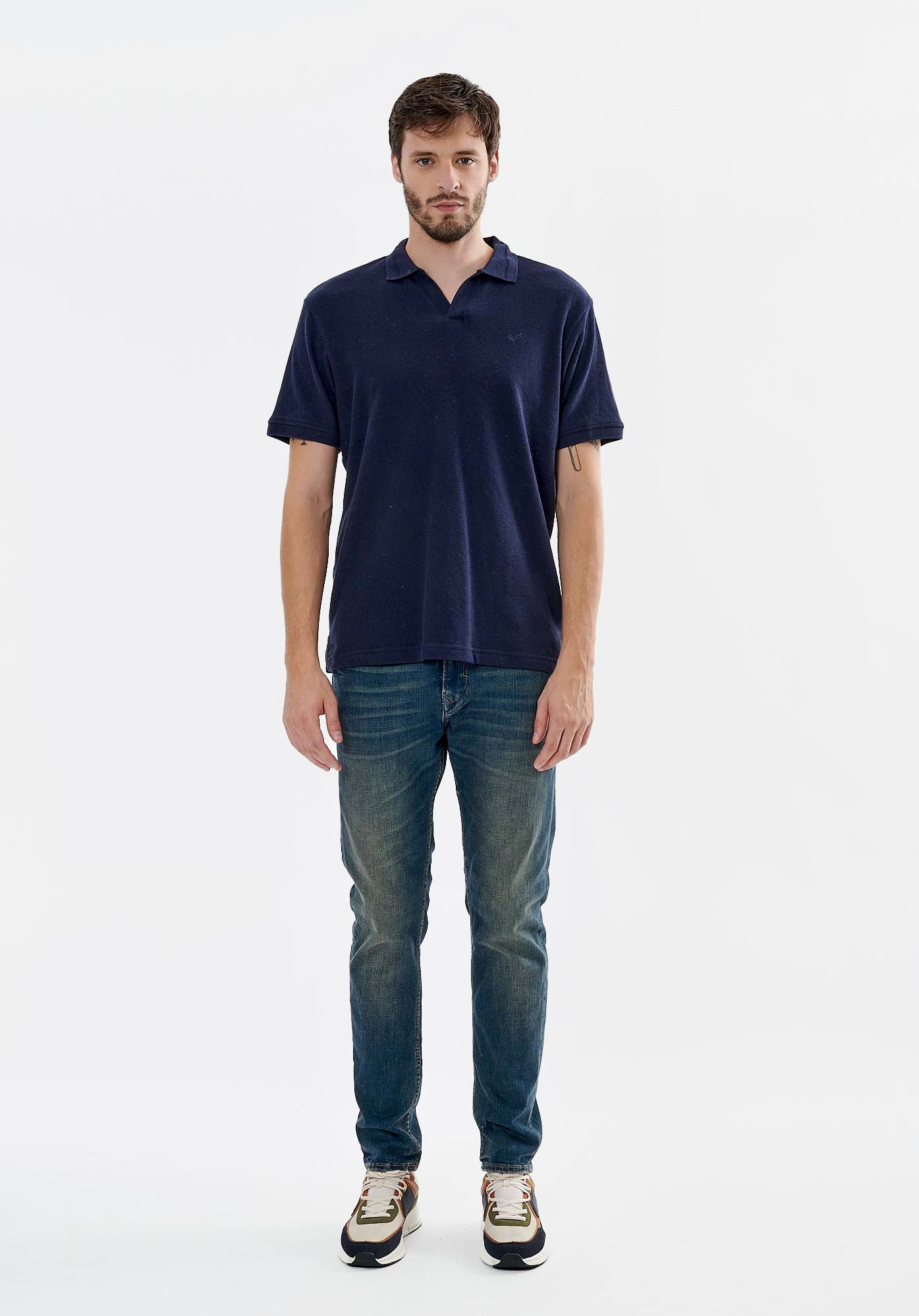 TREE   Polo bleu marine homme