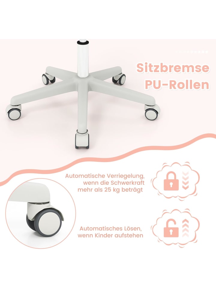 COSTWAY Schreibtischstuhl ab 6 Jahren in Rosa günstig kaufen onesize
