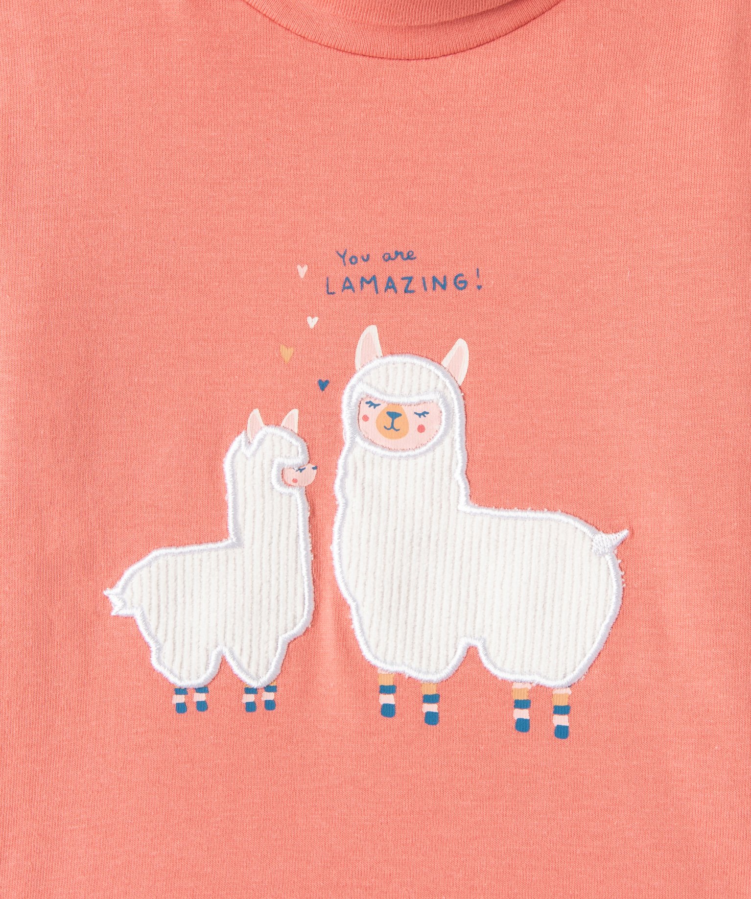 Tee-shirt bébé fille à manches longues et col roulé rose fonce | GEMO