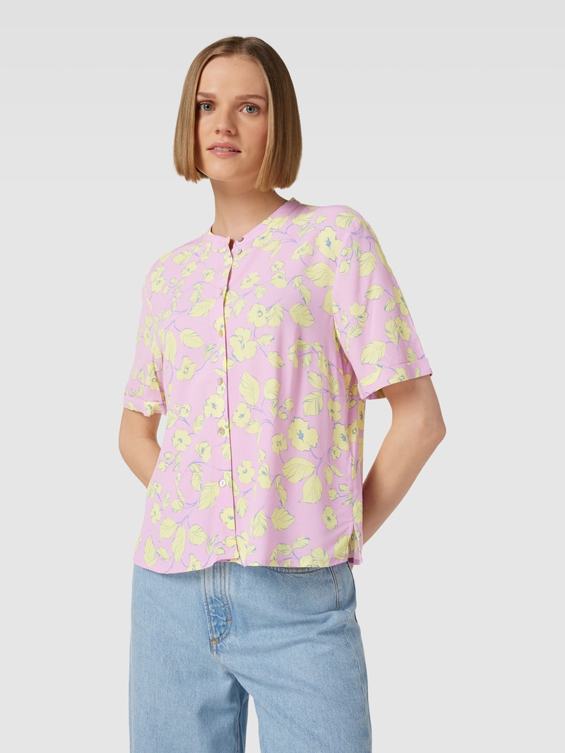 Bluse aus Viskose mit floralem Print in rosa