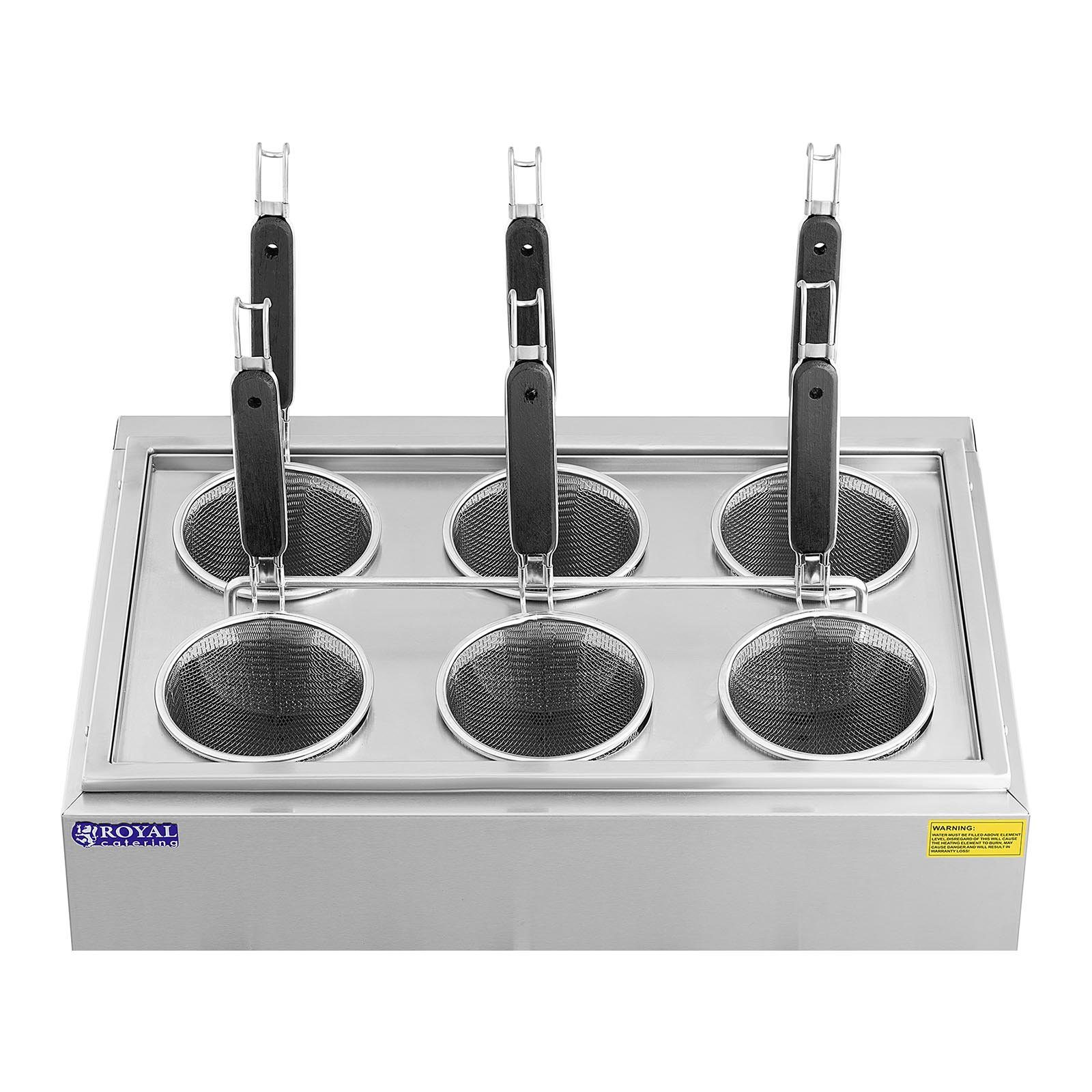Royal Catering Nudelmaschine Nudelkocher mit 6 Körben Pastakocher Pasta-Station Temperatur: 30 -, 3,000 W