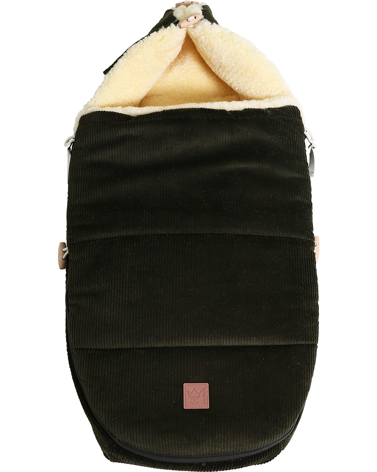 FILIA CORD Babyschalen Fußsack, Lammfell medizin, Fb. olive green