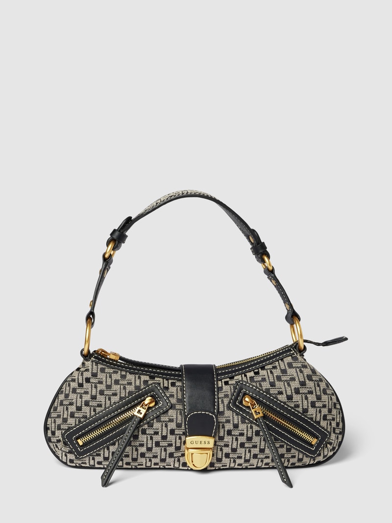 Handtasche mit Allover-Print Modell 'BELLE' in schwarz