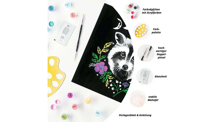 Ravensburger Beschäftigung - CreArt - Malen nach Zahlen – Pixie Cold: Racoon – ab 12 Jahren
