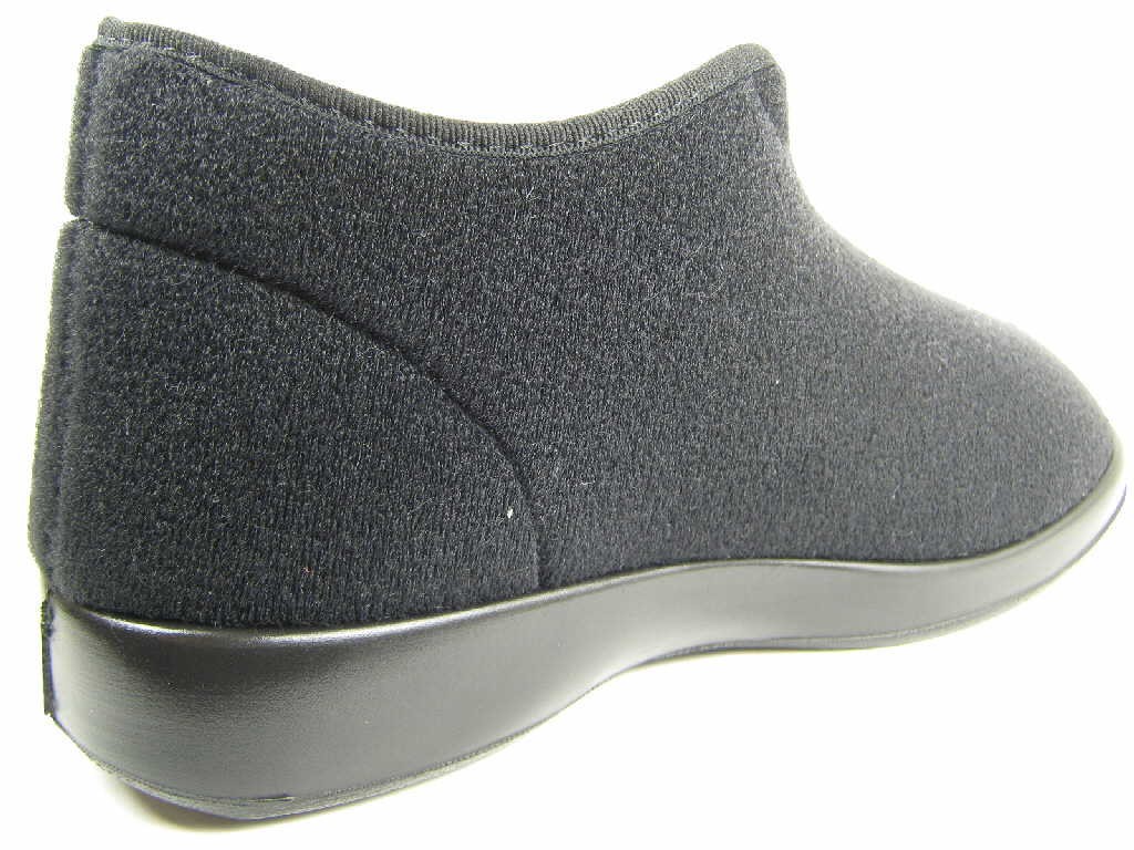 FLORETT Hausschuhe schwarz Genua schwarz PA-Velour