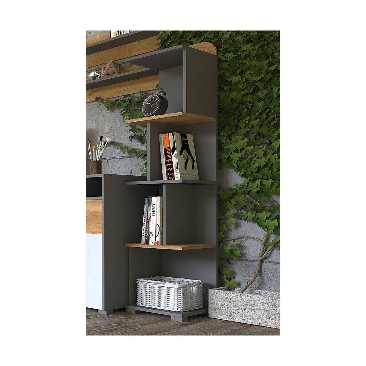 Standregal Bücherregal Carina 35cm mit 6 offenen Fächern