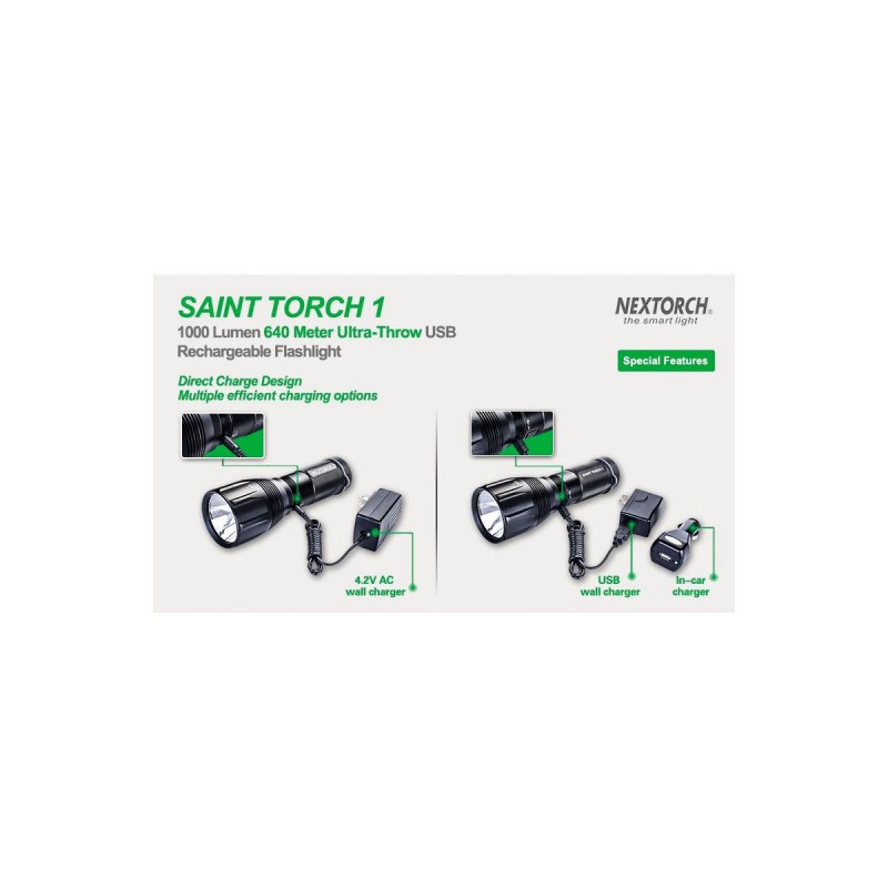 Nextorch Saint Torch 1, 1000 Lumen, LED-Taschenlampe \/ Militärfackel