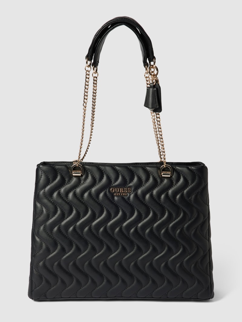 Tote Bag mit Steppnähten Modell 'ECO' in schwarz