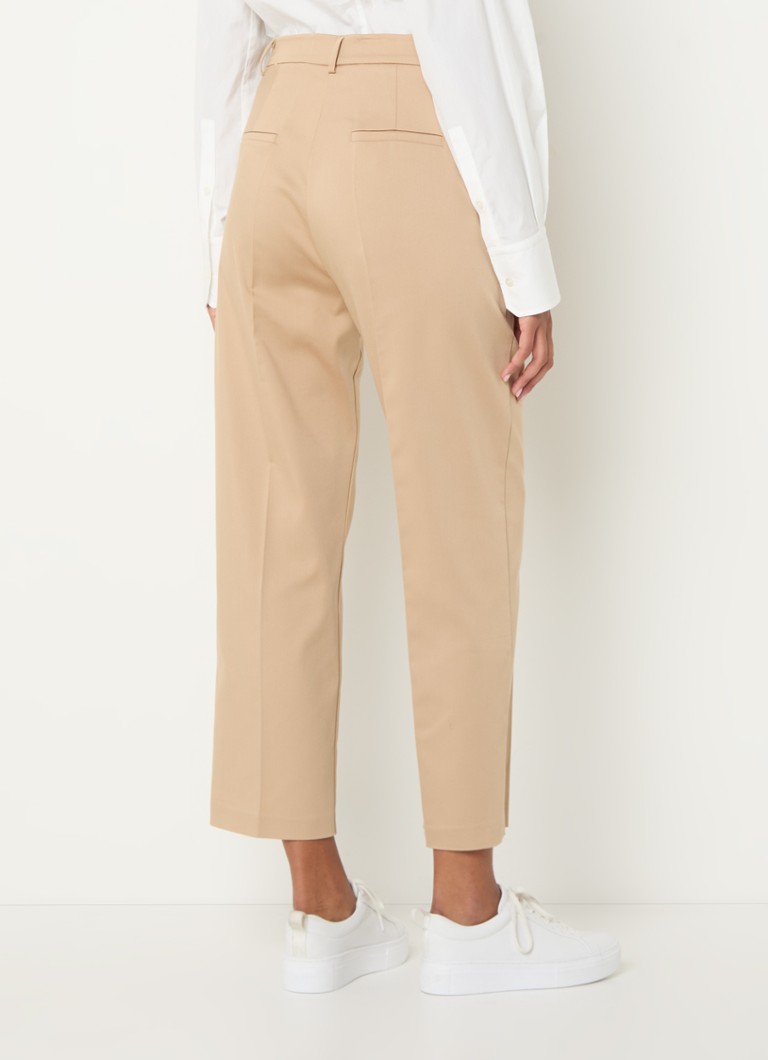 Calça cropped de cintura alta e corte reto Taifun em mistura de lyocell com bolsos laterais.