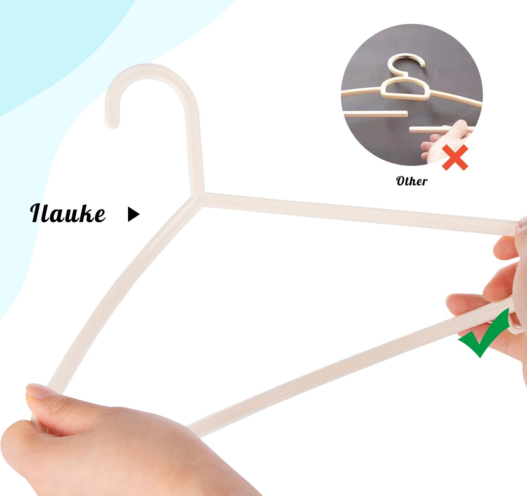 Homewit Kleiderbügel Babykleiderbügel 4mm Raumsparende Kinderkleiderbügel für Kleinkinder, (40-tlg), 28,5cm Breit, 4mm Dick, Beige