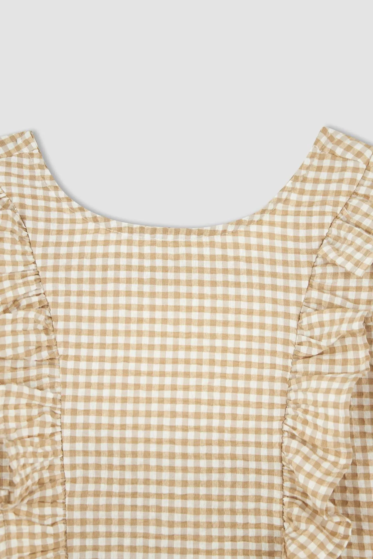 DeFacto  Ärmellose Gingham-Bluse mit Rundhalsausschnitt für Mädchen