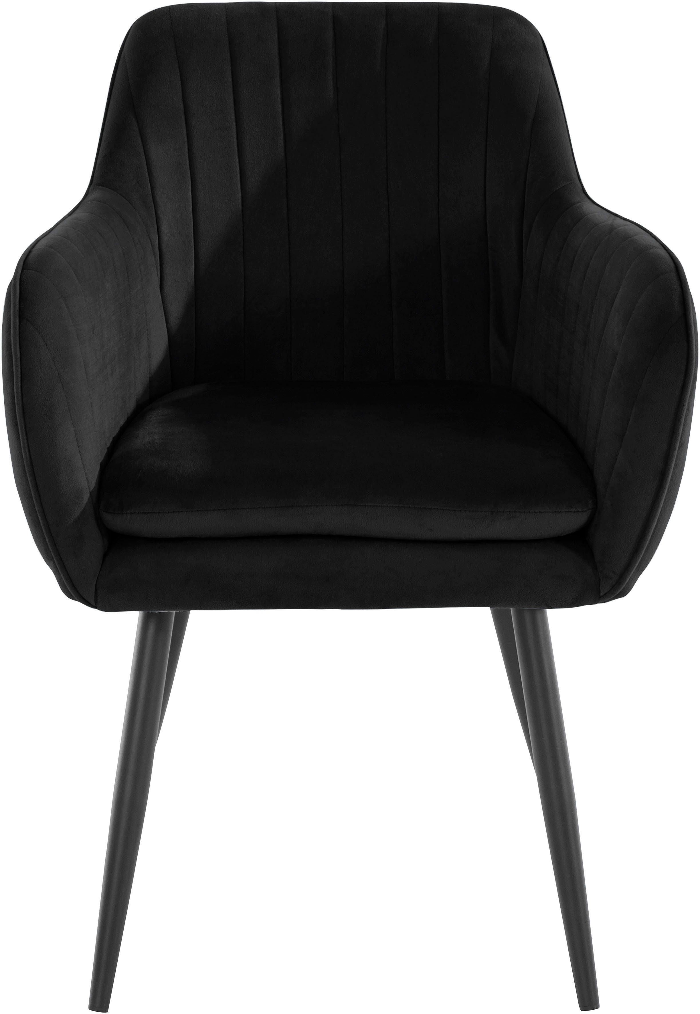Home affaire 4-Fußstuhl Bibi (2 St), Bezug in Veloursstoff oder Microfaser, maximale Belastbarkeit 120kg