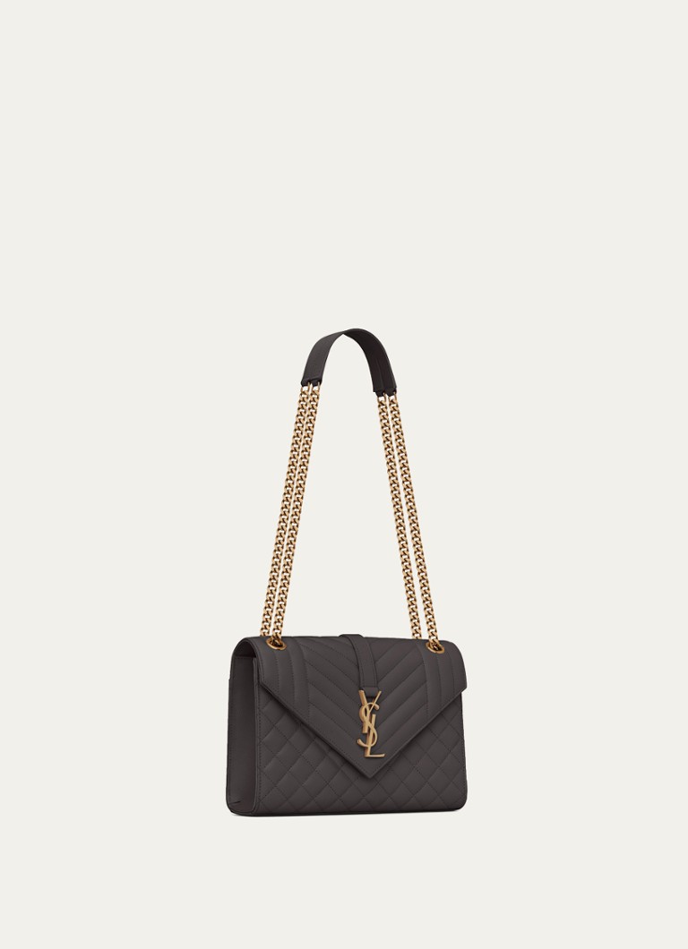 Saint Laurent -kirjekuorilaukku, keskikokoinen tikattua vasikannahkaa
