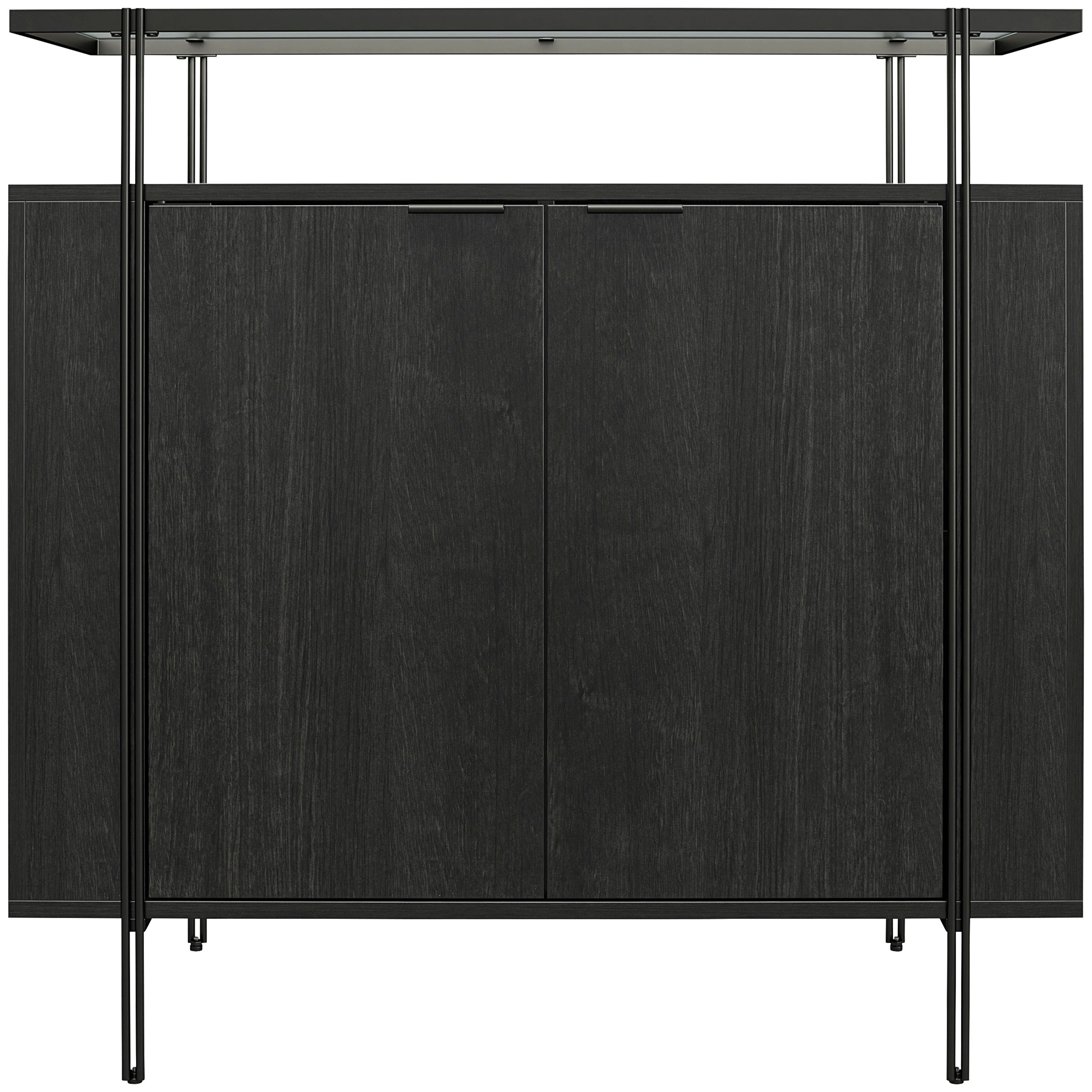 Dorel Home Barschrank Wainwright mit Oberboden aus geriffeltem Glas, Breite 91,5 cm, Höhe 92 cm