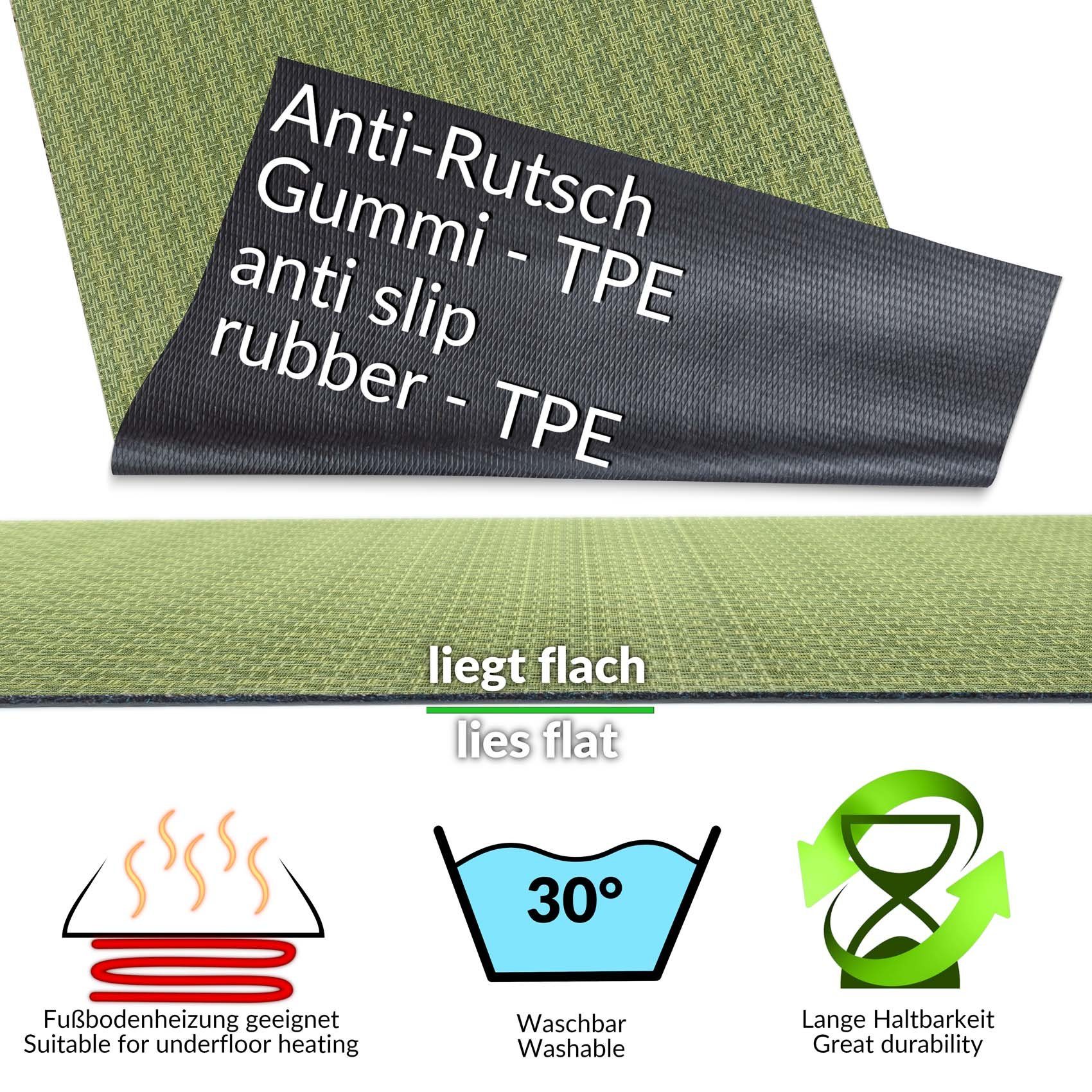 Küchenläufer Küchenläufer Läufer Küchenteppich Teppich Textil ITACA Streifen Robus, ANRO, Rechteckig, Höhe: 3 mm, Textil