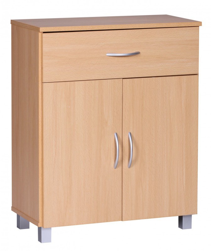 Wohnling Sideboard Buche 60 x 75 cm mit 2 Türen & 1 Schublade