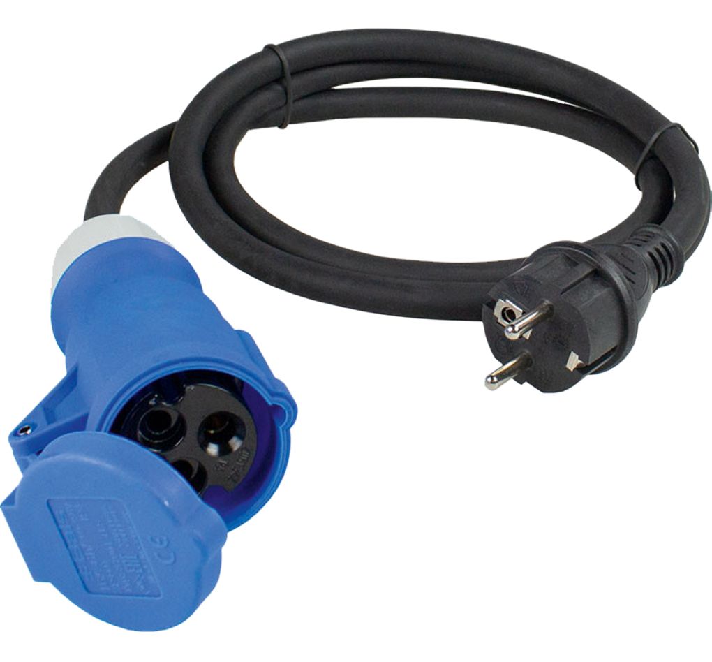 Câble adaptateur Schwabe 60487 pour camping CEE avec prise de terre 230 V/16 A IP44 H07RN-F 3G2.5 0,5 m