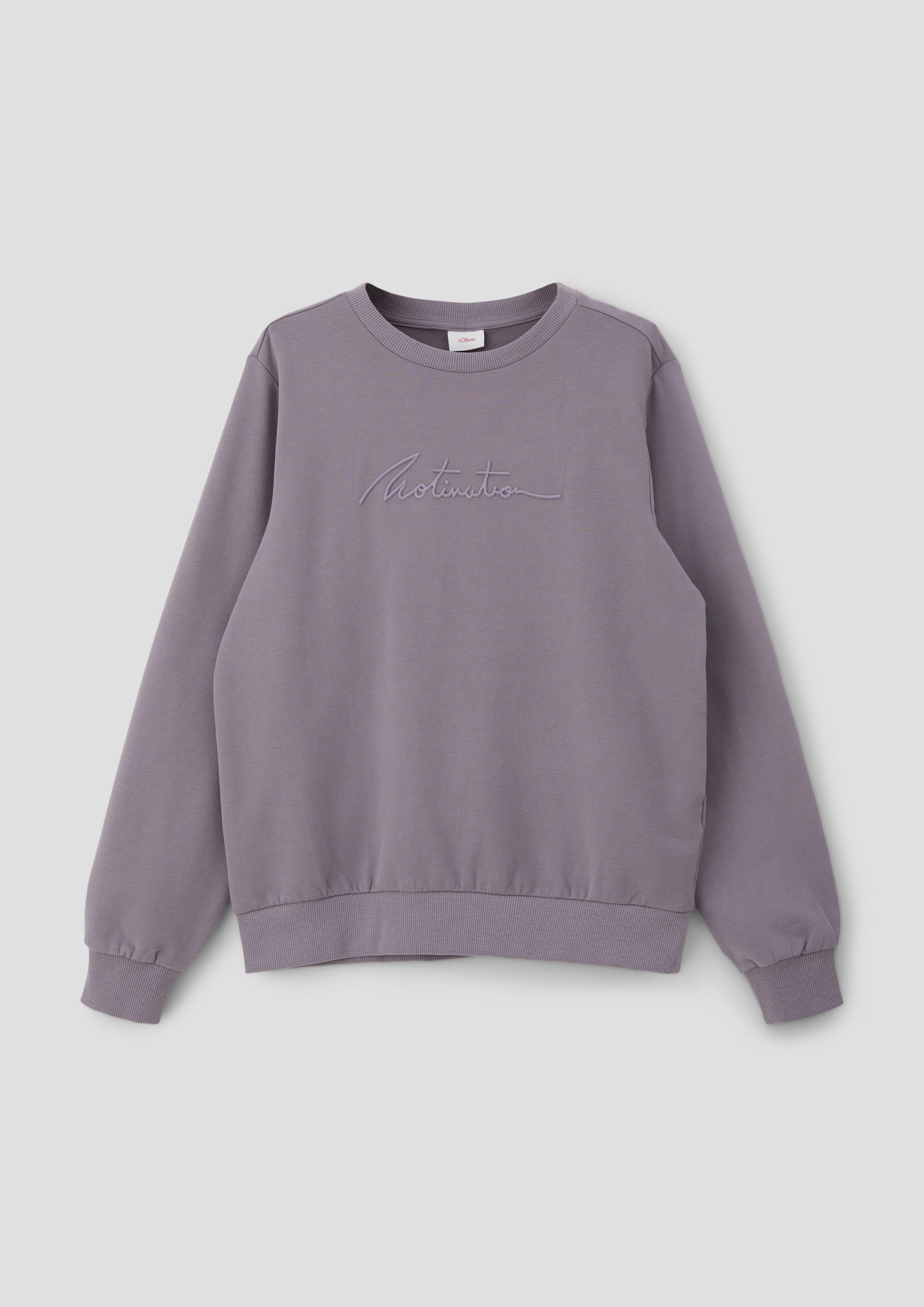 Sweatshirt mit gummiertem Statement-Print   2140100-9206