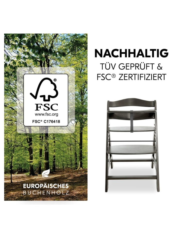 Hauck Hochstuhl Alpha Plus Select Charcoal - im Sparset in grau,motiv günstig kaufen onesize