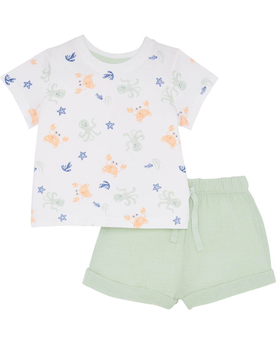 T-Shirt + Musselin-Shorts