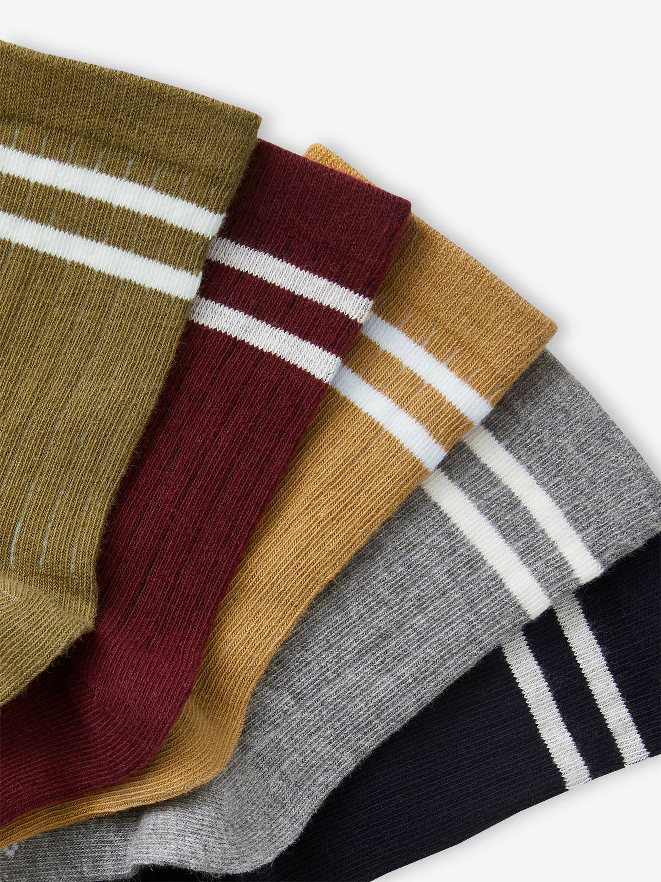Vertbaudet 5er-Pack Jungen Socken BASICS Oeko-Tex - khaki