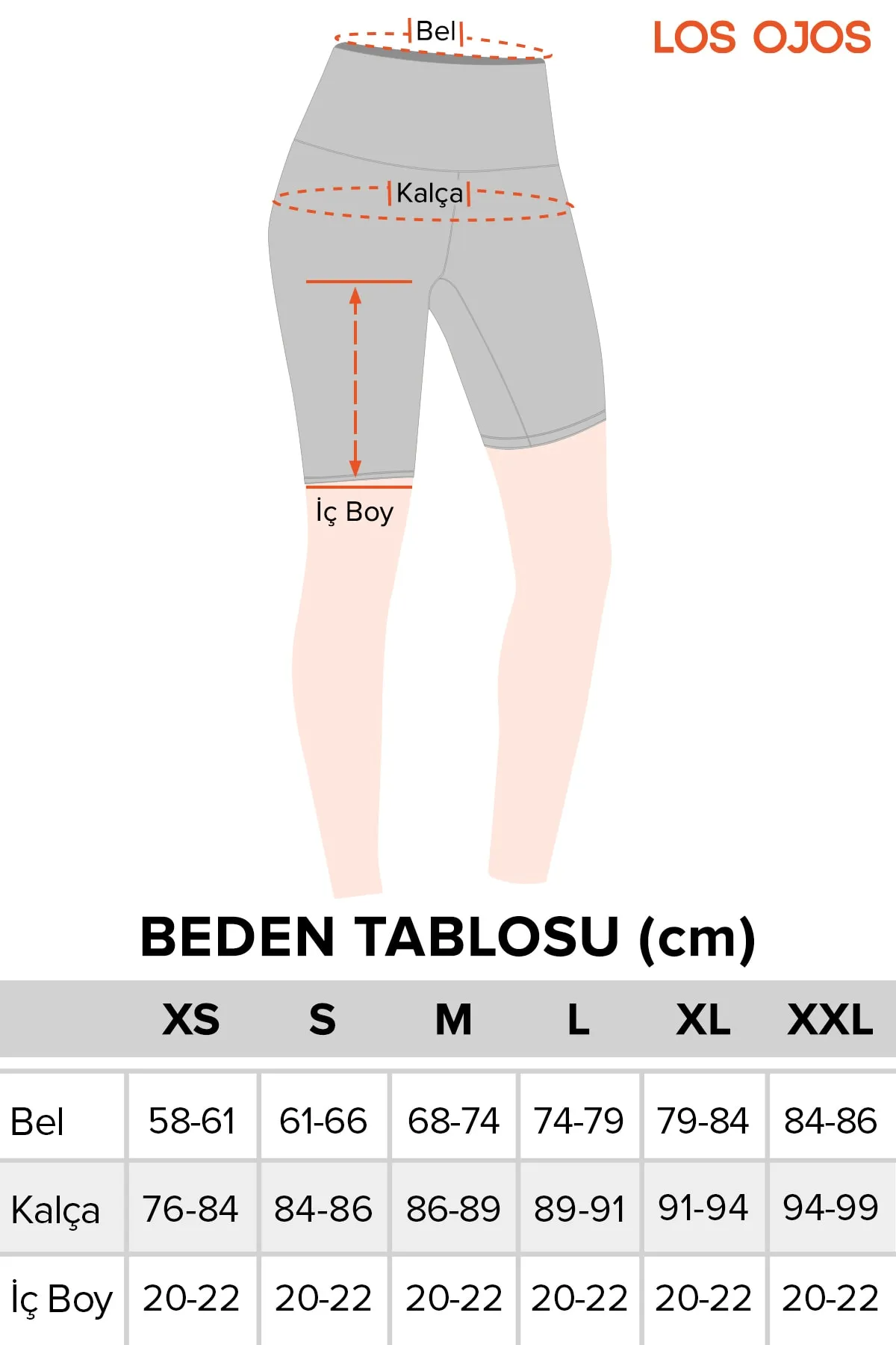 LOS OJOS  Damen-Radhose, schwarz, hohe Taille, lockere Radlerhose, kurze Sport-Tights, Biker-Basics
