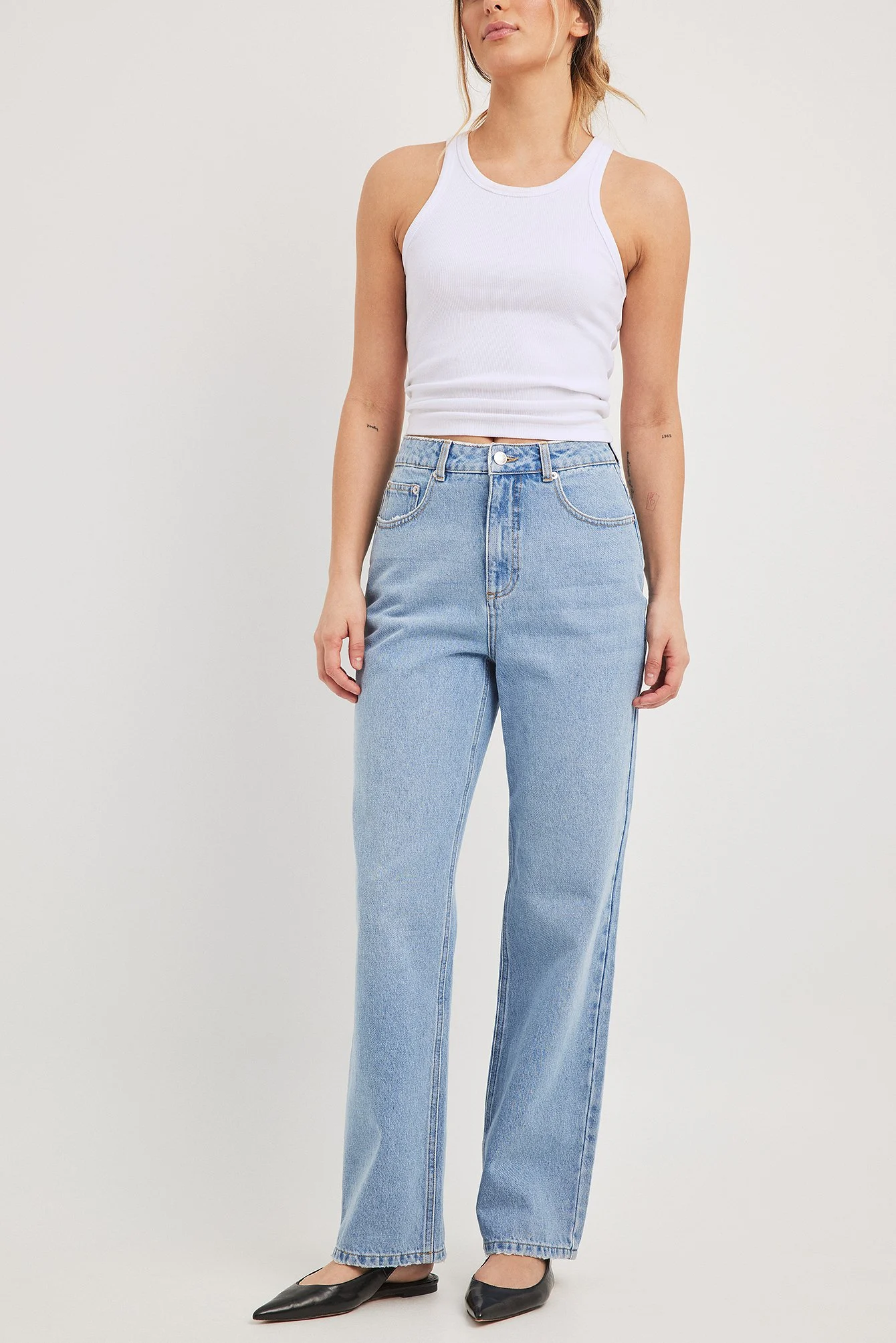 Gerade Knöcheljeans mit hoher Taille