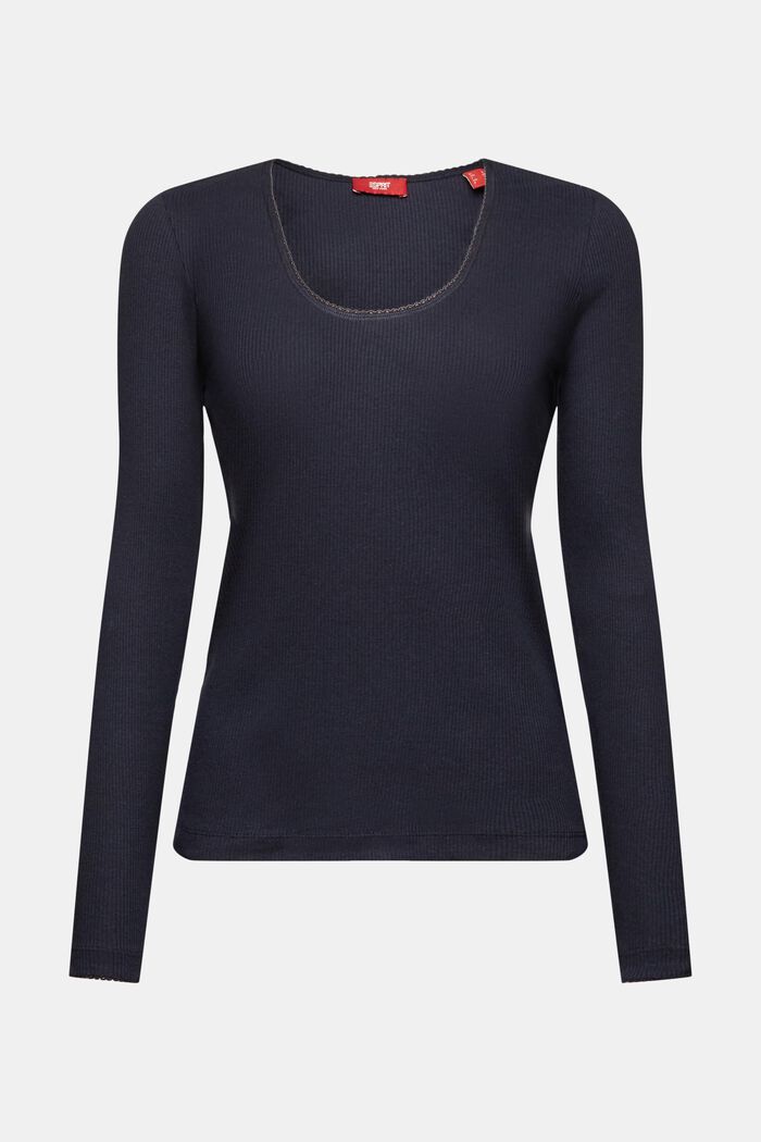 Longsleeve aus Rippstrickjersey