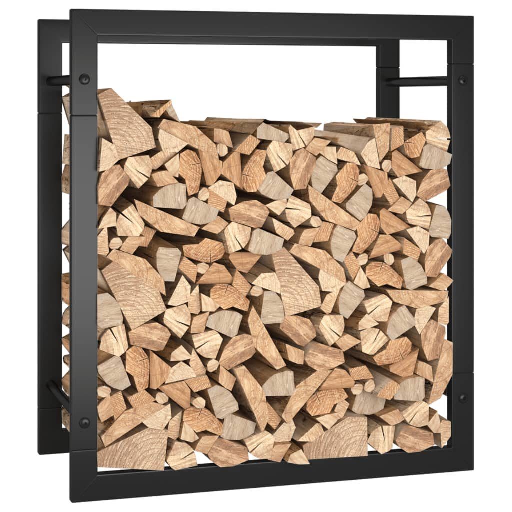 vidaXL Kaminholzregal Brennholzregal Mattschwarz 50x28x56 cm Stahl