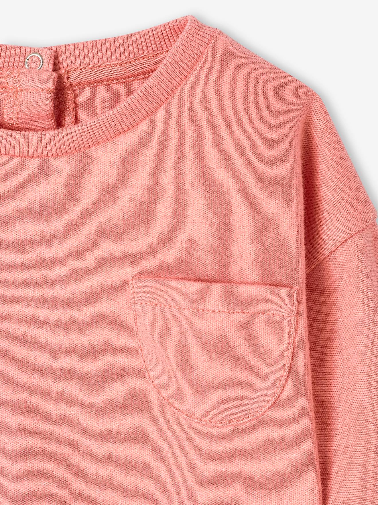 Vertbaudet Baby-Set: Sweatshirt & Hose, personalisierbar Oeko-Tex - blush