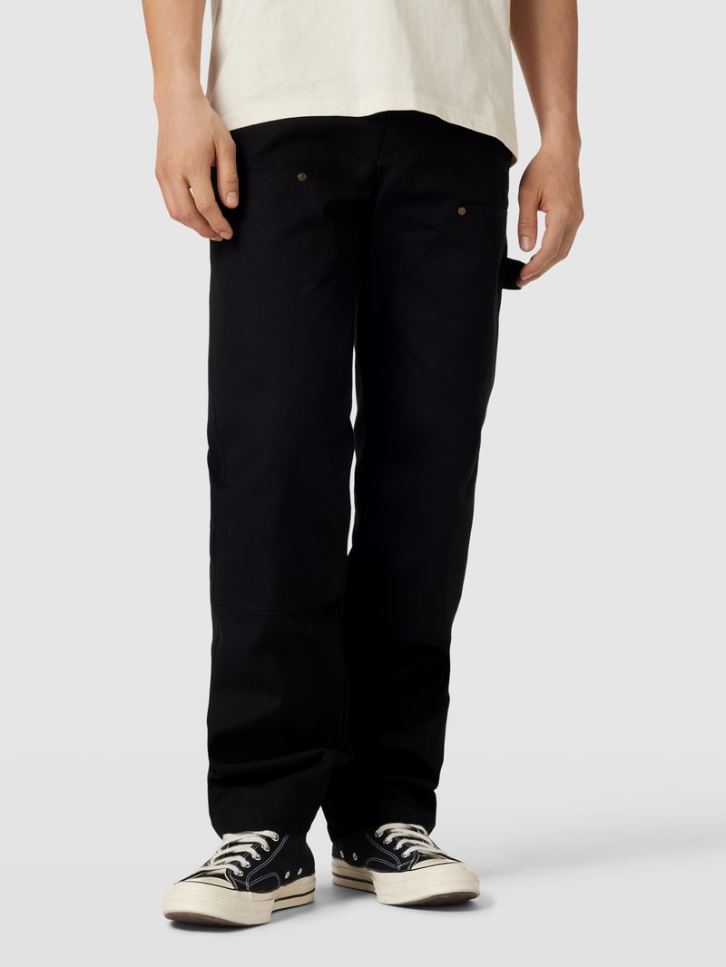 Stoffhose mit Label-Details Modell 'Woven' in black