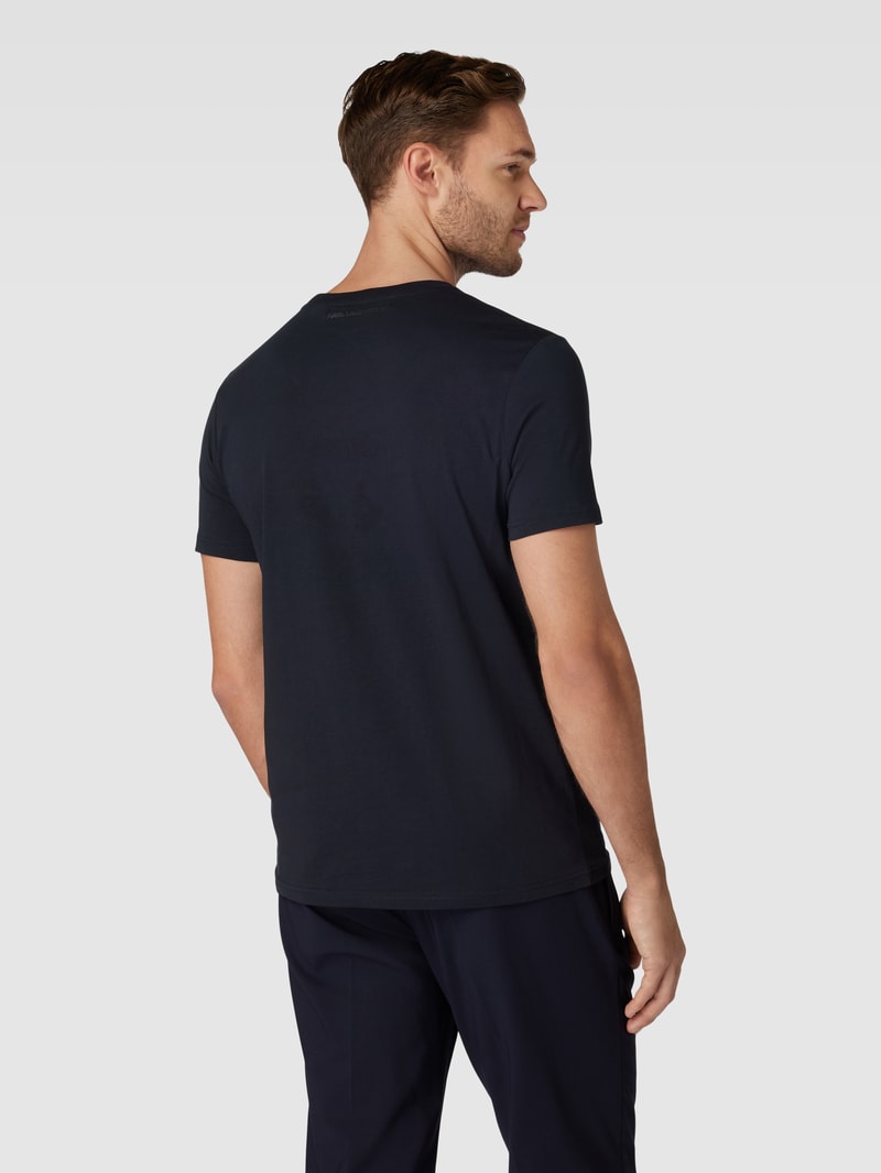 T-Shirt mit Motiv-Print in marineblau